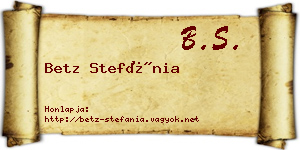 Betz Stefánia névjegykártya